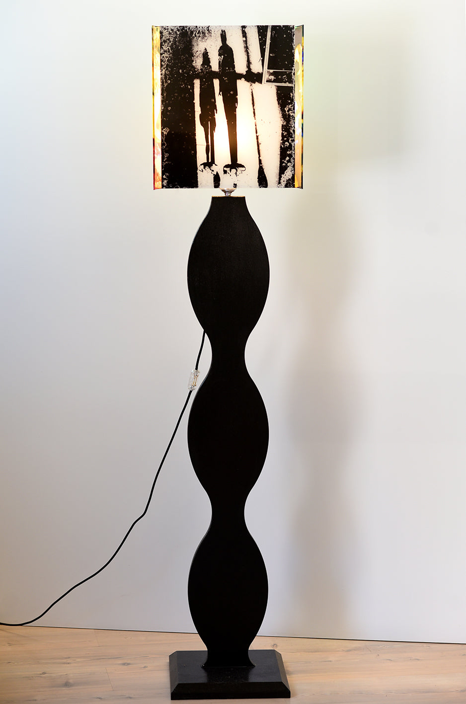 Floor lamp in silk and acrylic glass 'Ombre, New York'