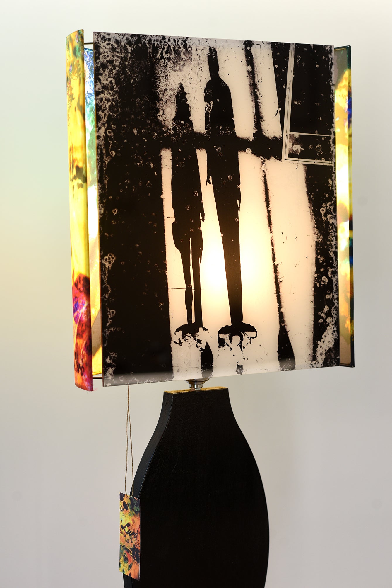 Floor lamp in silk and acrylic glass 'Ombre, New York'