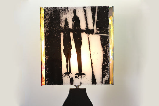 Lampadaire en soie et verre acrylique 'Ombre, New York'