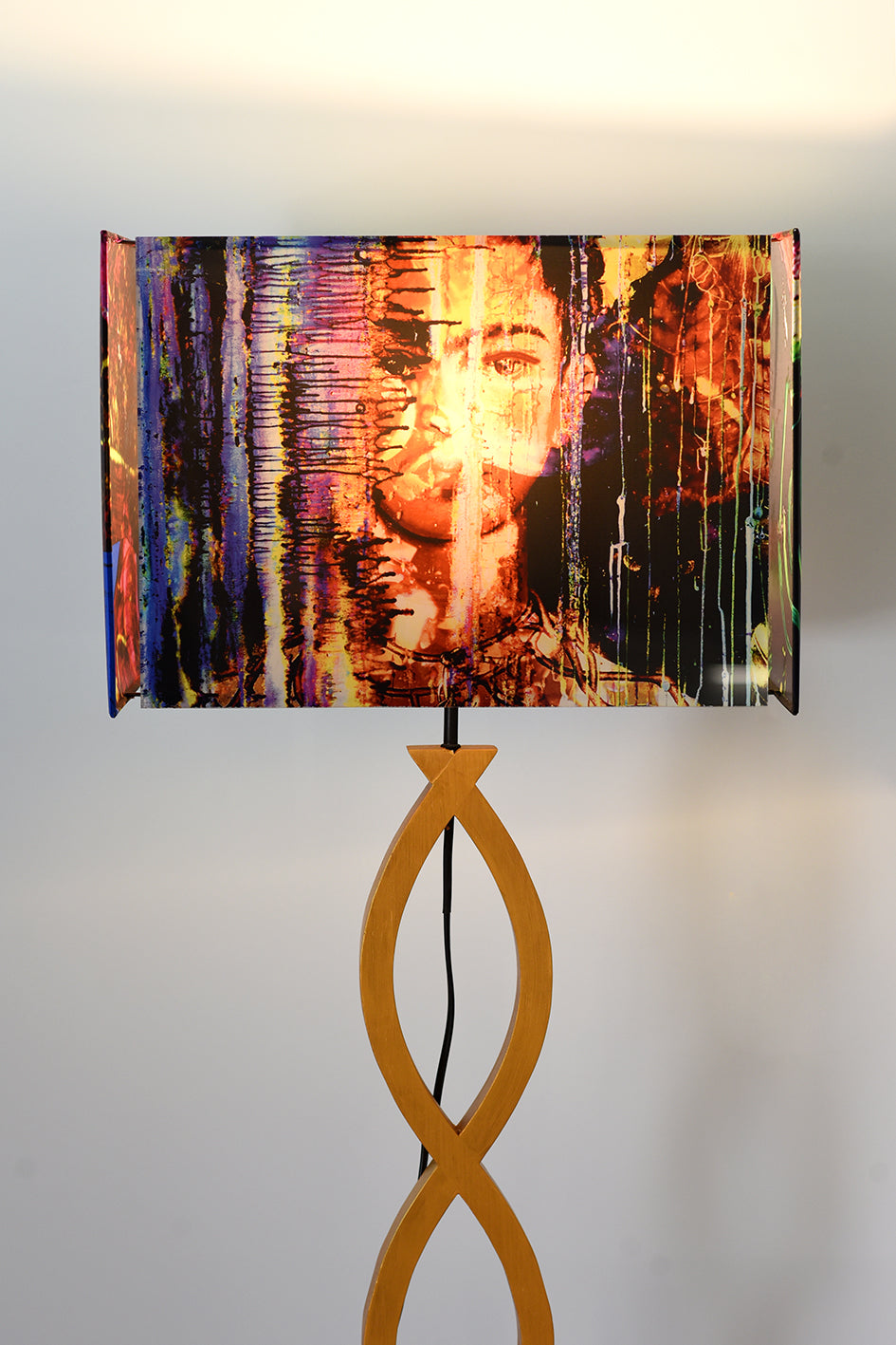 Floor lamp in silk and acrylic glass 'Frida?
