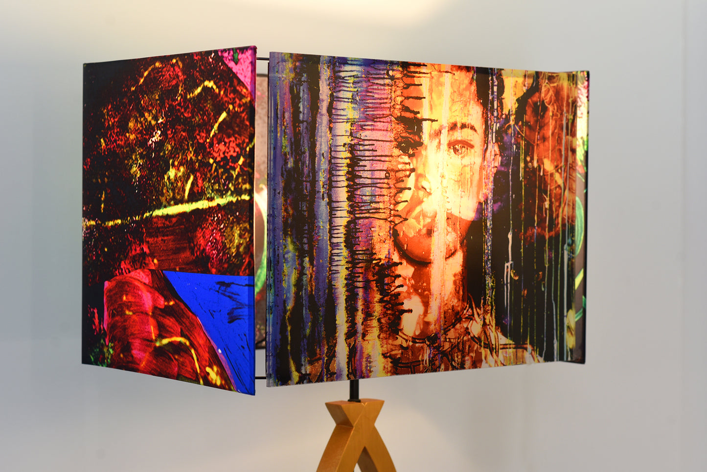 Floor lamp in silk and acrylic glass 'Frida?