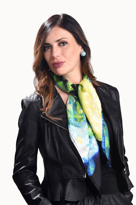 FOULARD ULIVO E PIETRE