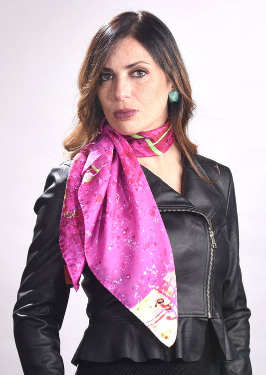 100% organic silk scarf 90x90 cm 